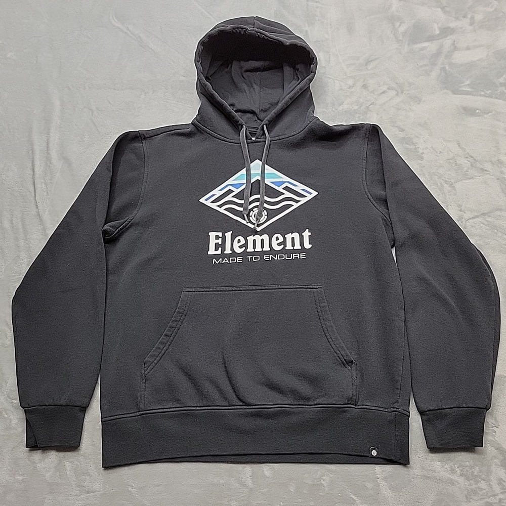 Element Shirt Mens Large Black Made To Endure Graphic Hoodie Skateboarding